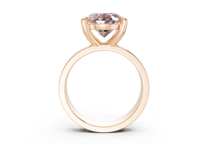 Cascade Pink Diamond Solitaire Oval Cut 4mm Engagement Ring