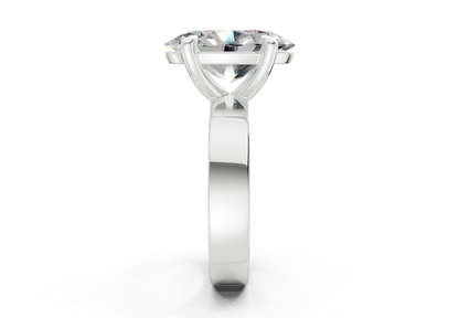 Cascade Diamond Solitaire Oval Cut 4mm Engagement Ring