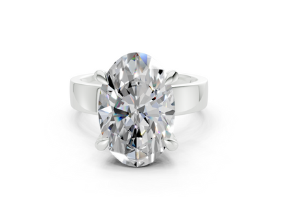 Cascade Diamond Solitaire Oval Cut 4mm Engagement Ring