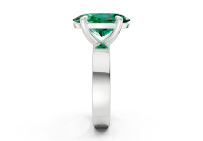 Cascade Emerald Gemstone Solitaire Oval Cut 4mm Engagement Ring