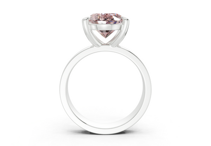 Cascade Pink Diamond Solitaire Oval Cut 4mm Engagement Ring