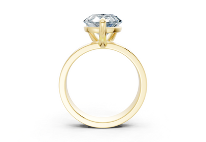 Cascade Blue Diamond Solitaire Pear Cut 4mm Engagement Ring