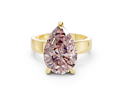 Cascade Pink Diamond Solitaire Pear Cut 4mm Engagement Ring