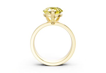 Cascade Yellow Diamond Solitaire Pear Cut 4mm Engagement Ring