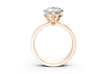 Cascade Diamond Solitaire Pear Cut 4mm Engagement Ring