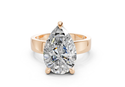 Cascade Diamond Solitaire Pear Cut 4mm Engagement Ring
