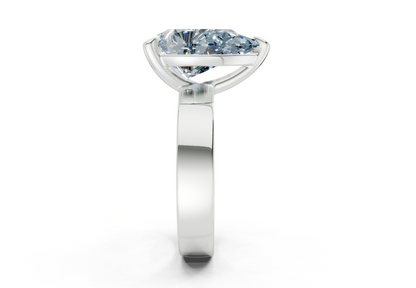 Cascade Blue Diamond Solitaire Pear Cut 4mm Engagement Ring
