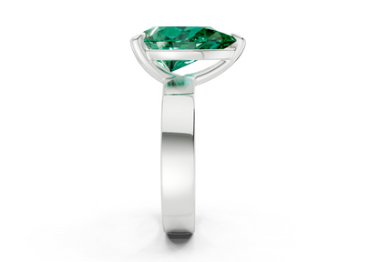 Cascade Emerald Gemstone Solitaire Pear Cut 4mm Engagement Ring