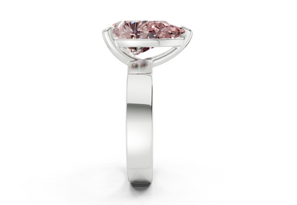 Cascade Pink Diamond Solitaire Pear Cut 4mm Engagement Ring