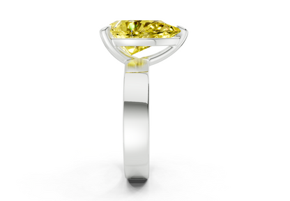 Cascade Yellow Diamond Solitaire Pear Cut 4mm Engagement Ring