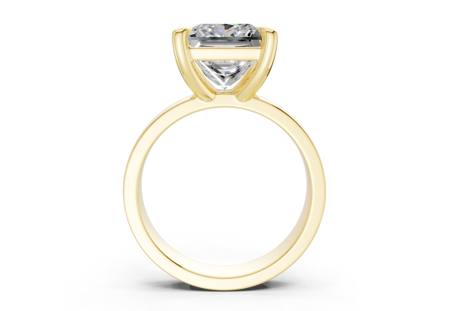 Cascade Diamond Solitaire Princess Cut 4mm Engagement Ring