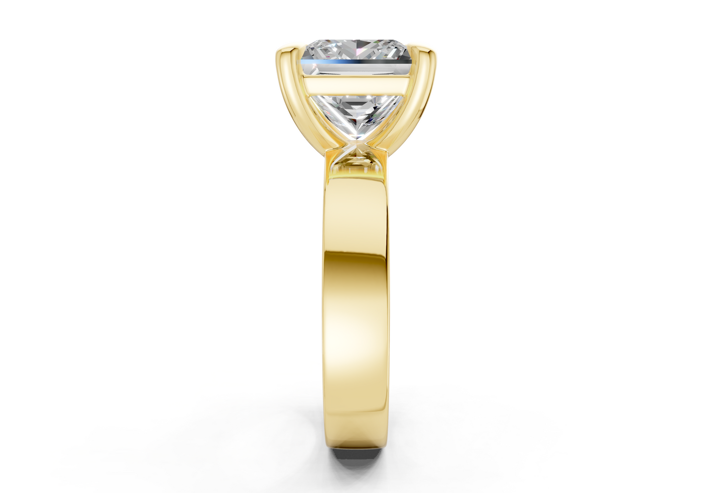 Cascade Diamond Solitaire Princess Cut 4mm Engagement Ring