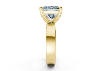 Cascade Blue Diamond Solitaire Princess Cut 4mm Engagement Ring