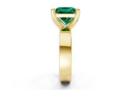 Cascade Emerald Gemstone Solitaire Princess Cut 4mm Engagement Ring