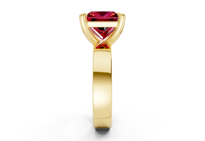 Cascade Ruby Gemstone Solitaire Princess Cut 4mm Engagement Ring