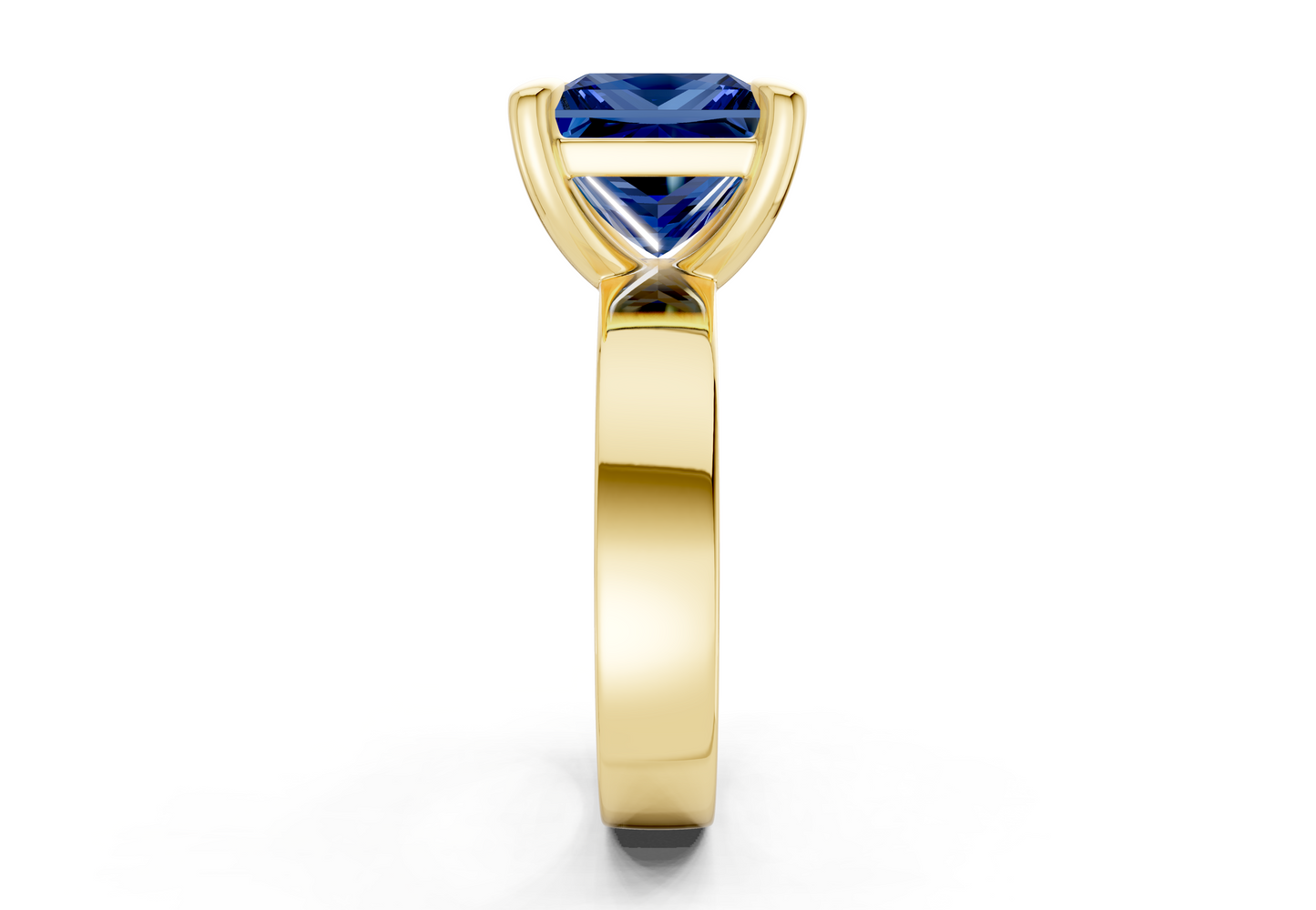 Cascade Sapphire Gemstone Solitaire Princess Cut 4mm Engagement Ring
