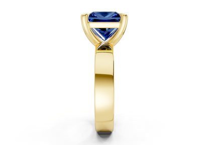 Cascade Sapphire Gemstone Solitaire Princess Cut 4mm Engagement Ring