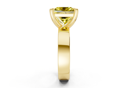 Cascade Yellow Diamond Solitaire Princess Cut 4mm Engagement Ring