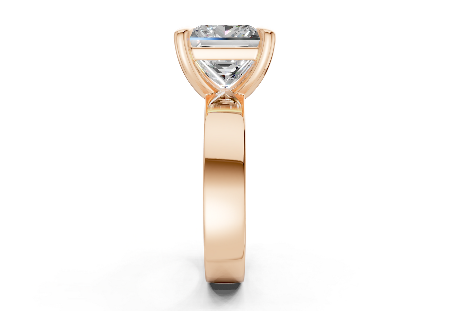 Cascade Diamond Solitaire Princess Cut 4mm Engagement Ring