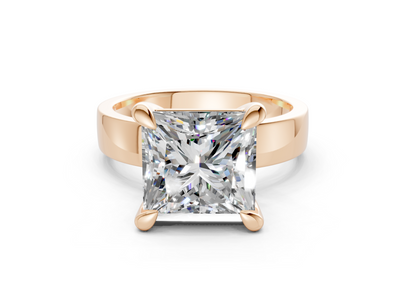 Cascade Diamond Solitaire Princess Cut 4mm Engagement Ring