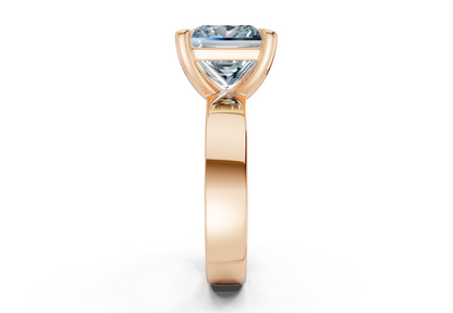 Cascade Blue Diamond Solitaire Princess Cut 4mm Engagement Ring