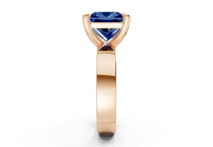 Cascade Sapphire Gemstone Solitaire Princess Cut 4mm Engagement Ring