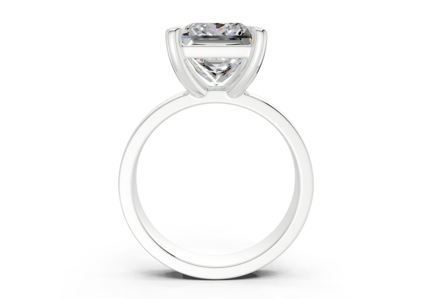 Cascade Diamond Solitaire Princess Cut 4mm Engagement Ring