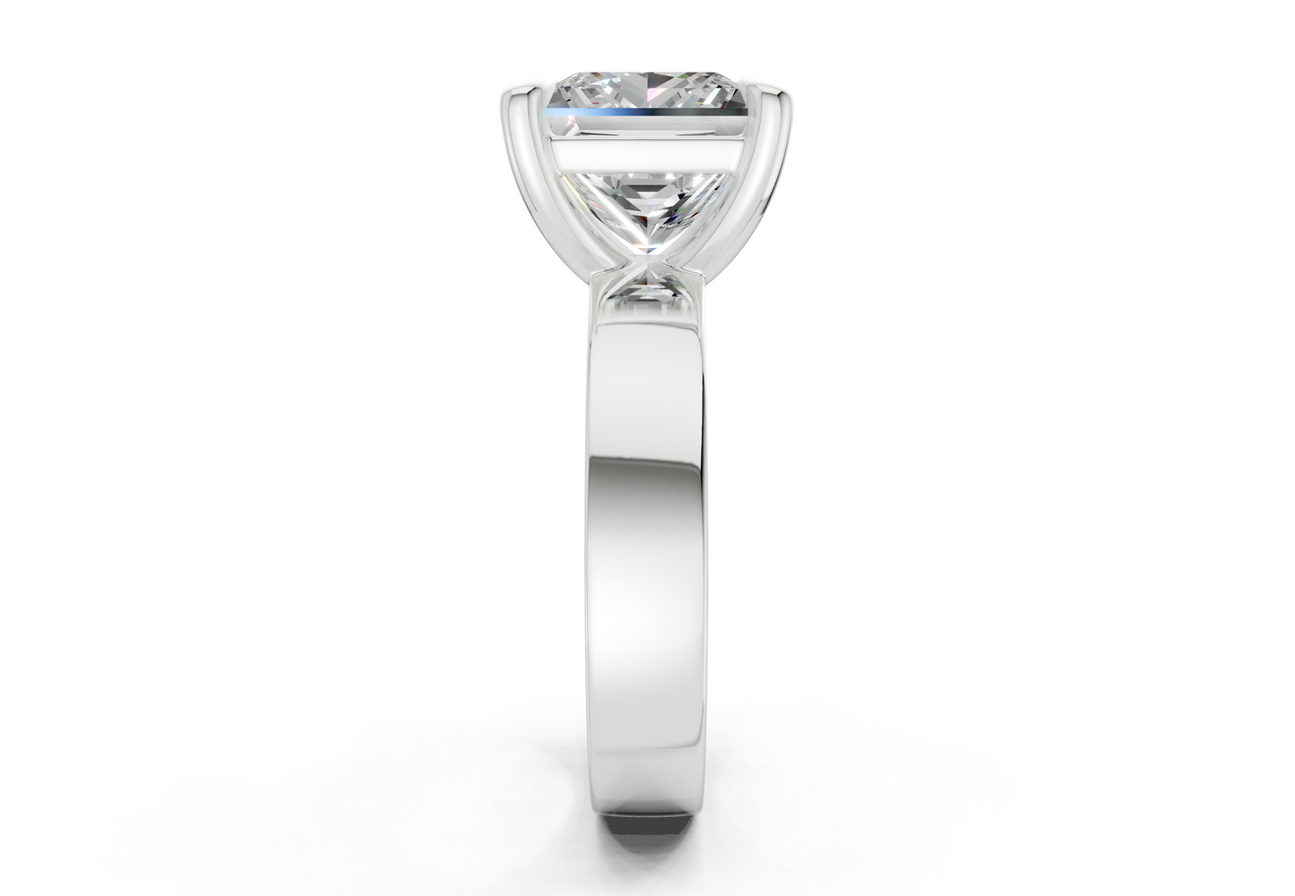 Cascade Diamond Solitaire Princess Cut 4mm Engagement Ring