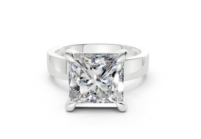 Cascade Diamond Solitaire Princess Cut 4mm Engagement Ring