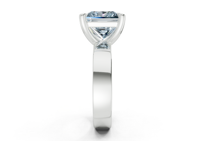 Cascade Blue Diamond Solitaire Princess Cut 4mm Engagement Ring