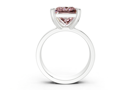 Cascade Pink Diamond Solitaire Princess Cut 4mm Engagement Ring