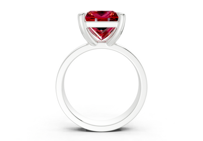 Cascade Ruby Gemstone Solitaire Princess Cut 4mm Engagement Ring