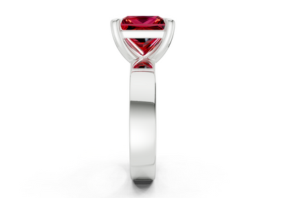 Cascade Ruby Gemstone Solitaire Princess Cut 4mm Engagement Ring