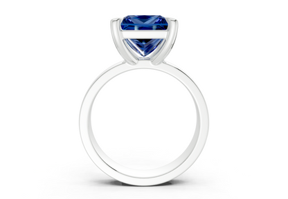 Cascade Sapphire Gemstone Solitaire Princess Cut 4mm Engagement Ring