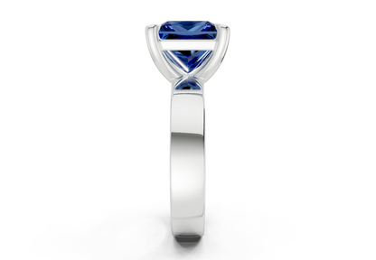 Cascade Sapphire Gemstone Solitaire Princess Cut 4mm Engagement Ring