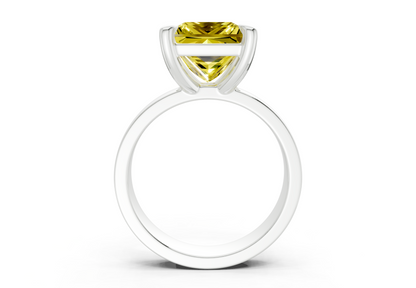 Cascade Yellow Diamond Solitaire Princess Cut 4mm Engagement Ring