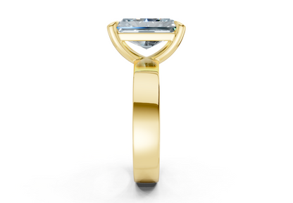 Cascade Blue Diamond Solitaire Radiant Cut 4mm Engagement Ring