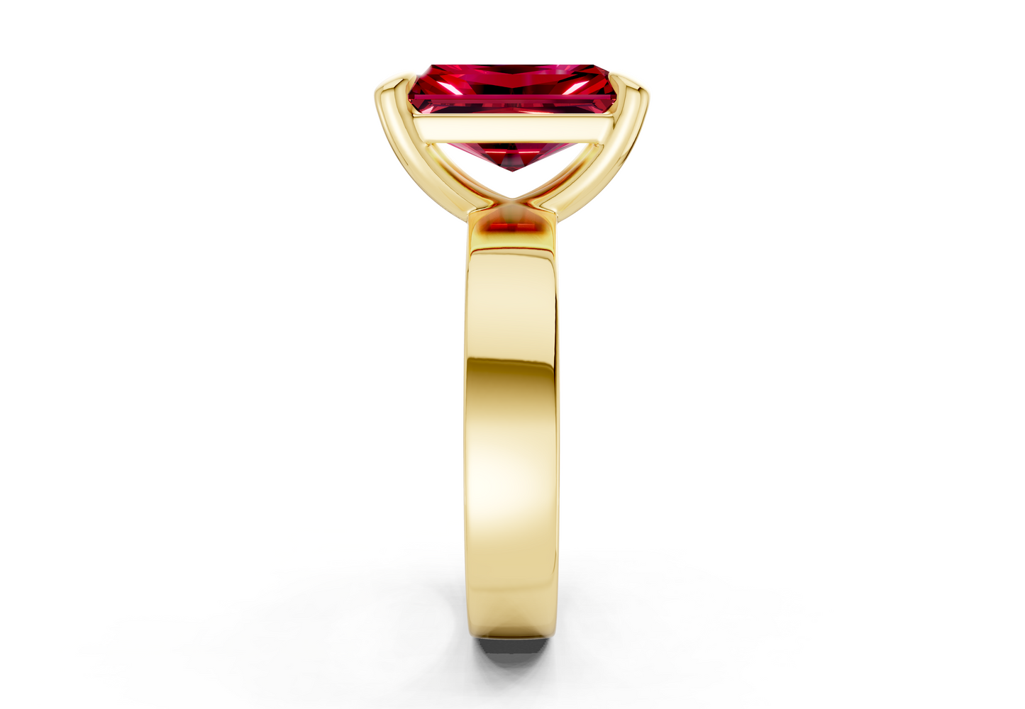 Cascade Ruby Gemstone Solitaire Radiant Cut 4mm Engagement Ring