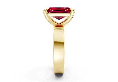 Cascade Ruby Gemstone Solitaire Radiant Cut 4mm Engagement Ring