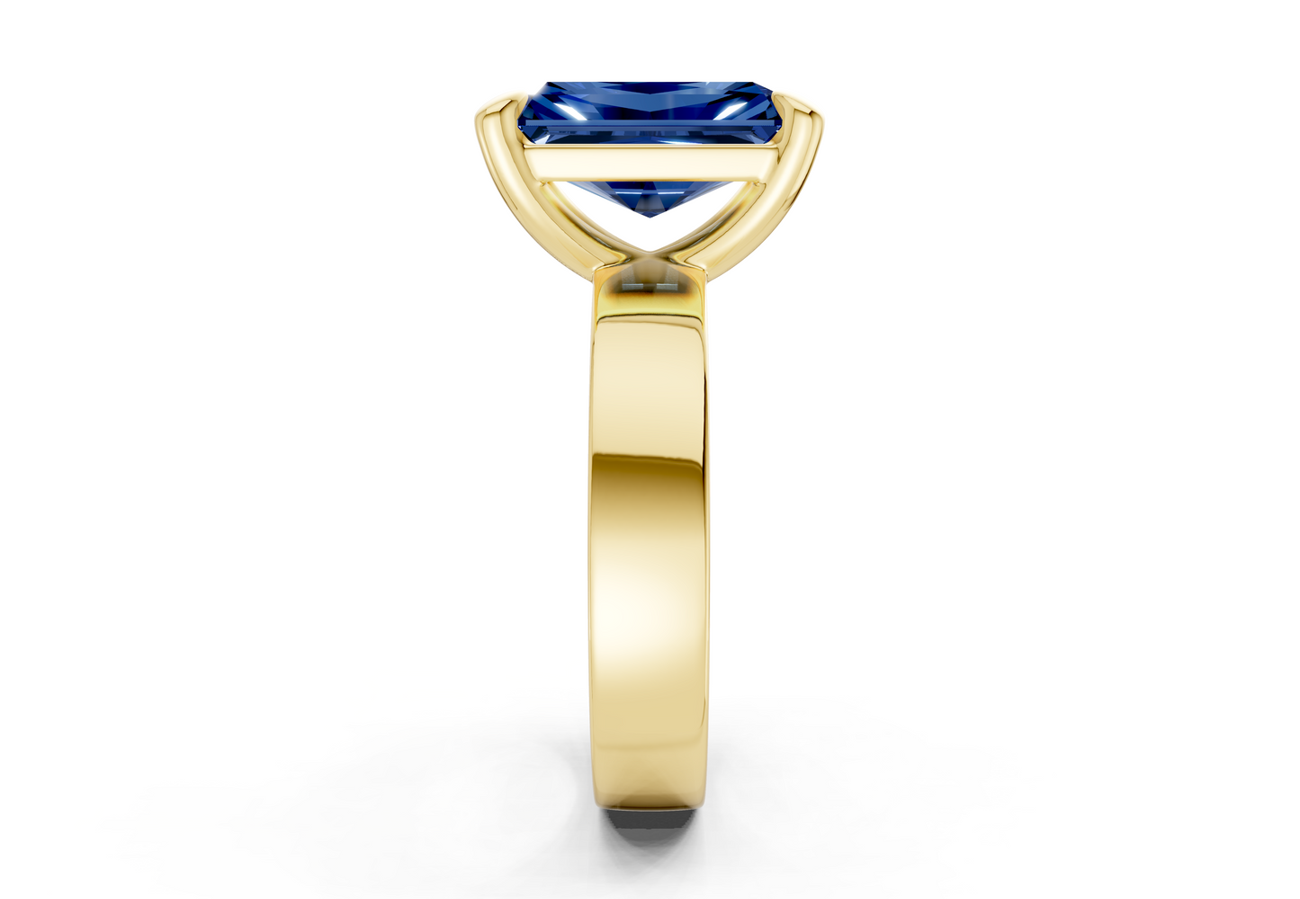 Cascade Sapphire Gemstone Solitaire Radiant Cut 4mm Engagement Ring