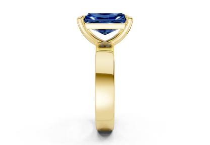 Cascade Sapphire Gemstone Solitaire Radiant Cut 4mm Engagement Ring