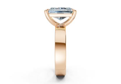 Cascade Blue Diamond Solitaire Radiant Cut 4mm Engagement Ring