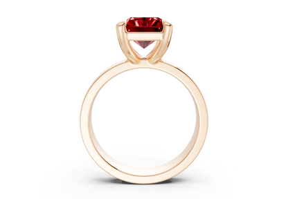 Cascade Ruby Gemstone Solitaire Radiant Cut 4mm Engagement Ring