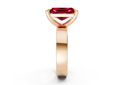 Cascade Ruby Gemstone Solitaire Radiant Cut 4mm Engagement Ring