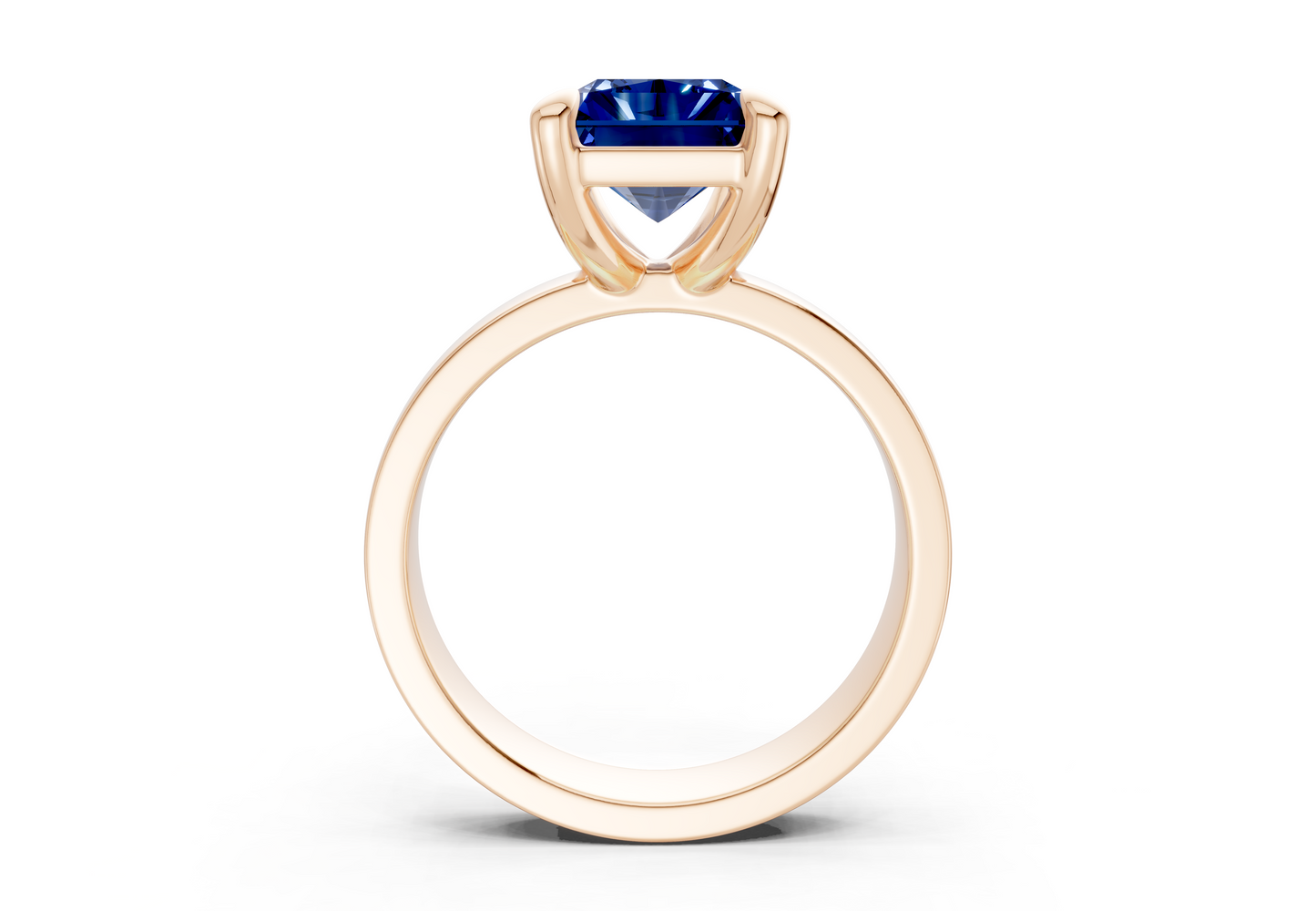 Cascade Sapphire Gemstone Solitaire Radiant Cut 4mm Engagement Ring