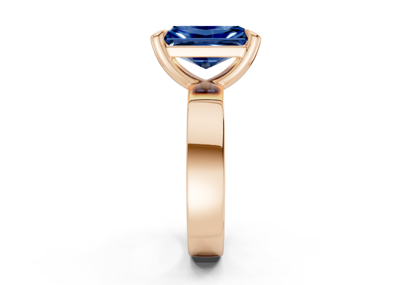 Cascade Sapphire Gemstone Solitaire Radiant Cut 4mm Engagement Ring