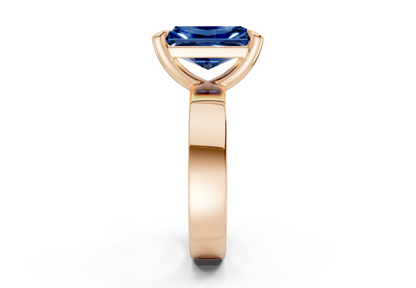 Cascade Sapphire Gemstone Solitaire Radiant Cut 4mm Engagement Ring