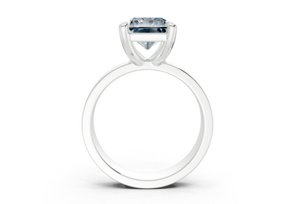 Cascade Blue Diamond Solitaire Radiant Cut 4mm Engagement Ring