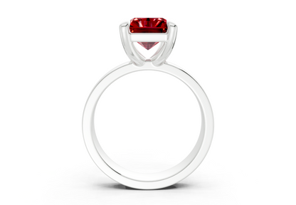 Cascade Ruby Gemstone Solitaire Radiant Cut 4mm Engagement Ring