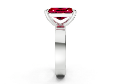 Cascade Ruby Gemstone Solitaire Radiant Cut 4mm Engagement Ring